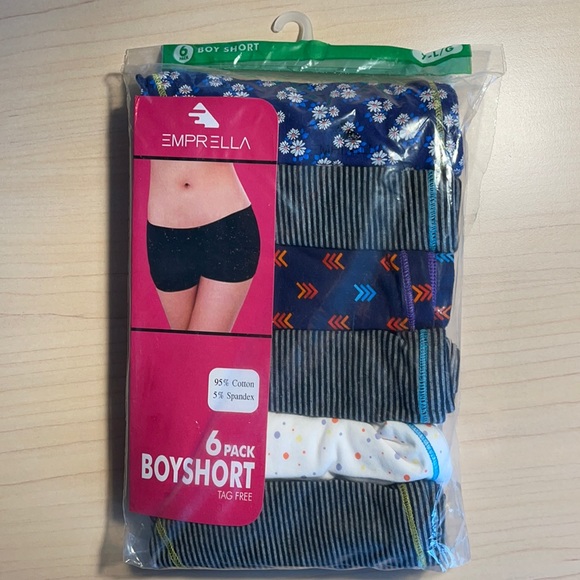 Emprella 6-pack women’s boyshort, size 7 Large - Picture 3 of 9